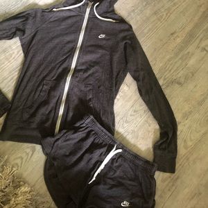 Gray NIKE outfit. Jacket and shorts.
